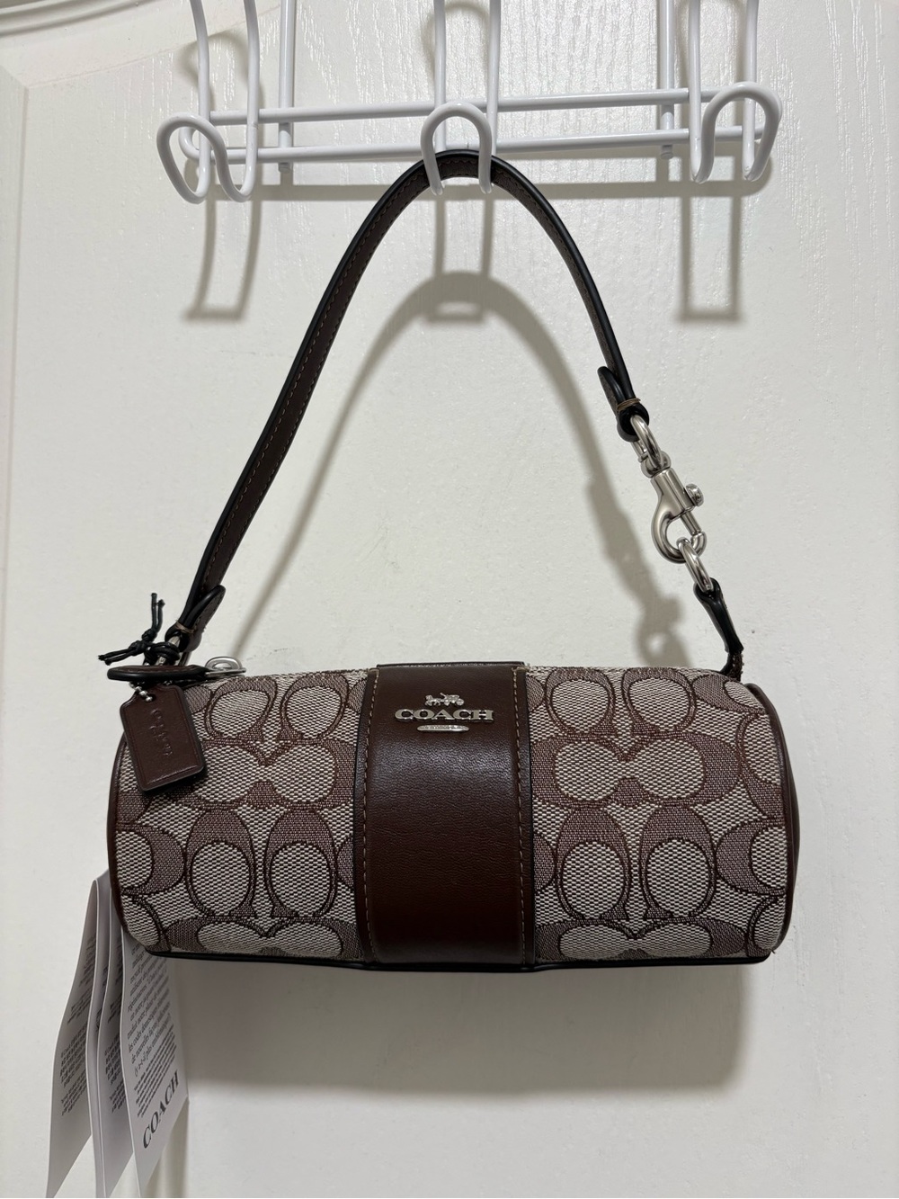 NWT Coach Nolita Barrel in Signature Jacquard (Maple) (L2466 CU989)